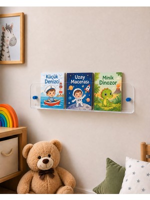 Osea Reklam Organizasyon Şeffaf Kitaplık, Düz Kesim 3 mm Plexi Akrilik Kitaplık, 30-50-70 cm
