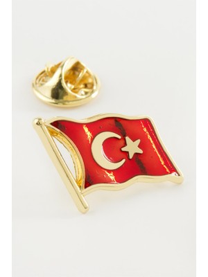 Zero Land Shophnrl Türk Bayrağı Yaka Rozet Sarı