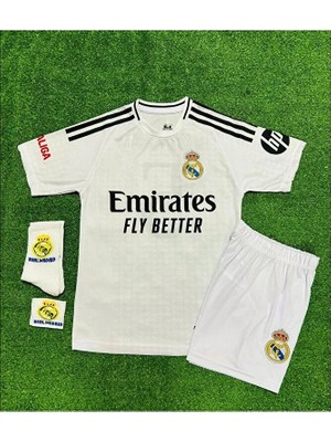 Real Madrid 2024/25 Sezonu Jude Bellingham Iç Saha Çocuk Forması 4'lü Set (Armalı)
