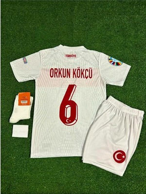 Türkiye Euro 2024 Orkun Kökçü Çocuk Forması 4'lü Set (Beyaz)