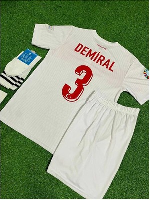 Türkiye Milli Takımı Euro 2024 Merih Demiral Çocuk Forması 4'lü Set (Beyaz)