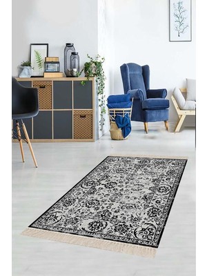 Zemira On The Clouds Osmanlı Motifler Desenli Etnik Dijital Baskı Yıkanabilir Kaymaz Taban Salon Halı Y