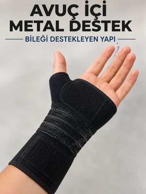 Laraheiser Ayarlanabilir El Bilek Desteği Metal Destekli Cırtlı Bileklik El Ateli