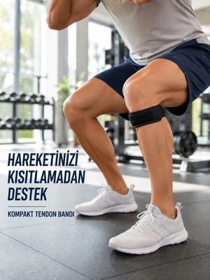 Laraheiser Diz Tendon Bandı Ayarlanabilir Cırtlı Sporcu Destek Bandı Siyah