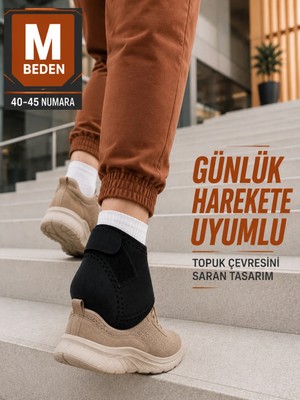 Laraheiser Siyah Topuk Destek Çorabı M Beden 40-45 Ayarlanabilir Cırtlı Rahat Tasarım
