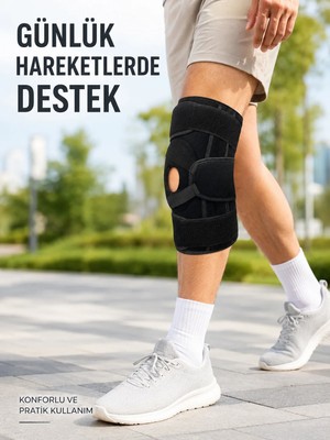 Laraheiser Sporcu Patella Dizliği Esnek Ligamentli Silikon Pedli Menisküs Diz Destek Bandajı