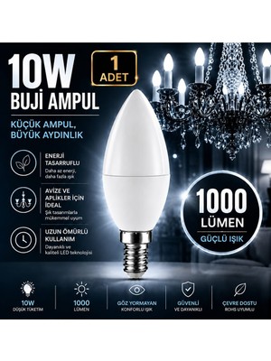Horoz Ultra 10W E14 Buji, Mum LED Ampul Aydınlatma Beyaz Işık