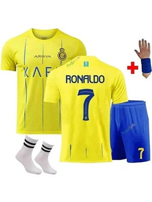 Al Nassr Cristiano Ronaldo Çocuk Forması 4'lü Set (Sarı)