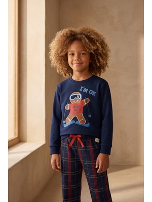 Katia & Bony Erkek Çocuk Snowboard Sweatshirt Pijama Üstü Lacivert