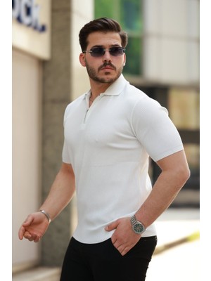 Moda Loris Erkek Fermuarlı Yakalı Kısa Kollu Tshirt