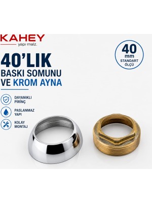 Kahey Mix Aç Kapa Batarya Kartuşu Baskı Somunu 4cm 40LIK+KROM Ayna