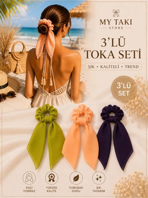 My Takı Store Fularlı 3 Lü Toka Seti