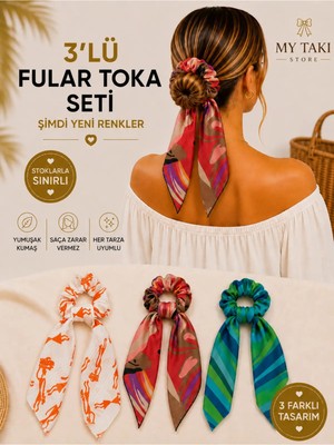 My Takı Store Fularlı 3 Lü Toka Seti