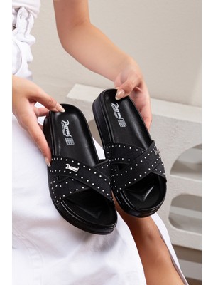 Zshoes Kadın Zımba Detaylı Ortopedik Yumuşak Tabanlı Terlik (Ev Içi Kullanıma Uygundur)