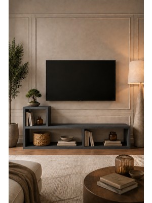 Sheila Concept Oslo Antrasit Modüler Çok Amaçlı Raf Ünitesi | Tv Ünitesi | Kitaplık | Konsol | Dekoratif Düzenleyici