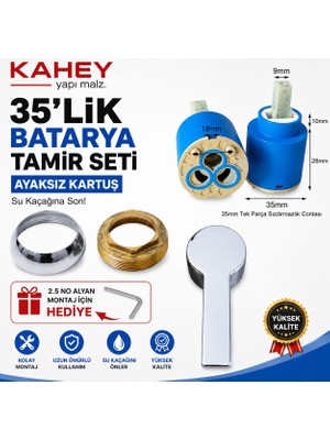 Kahey 35’lık Batarya Tamir Seti Kol Musluk Tamir Seti, Kartuş Huni Baskı Somunu