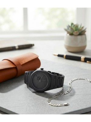 Feronnucci Erkek Kol Saati Bileklik Hediyeli Siyah Kordon Analog Quartz Minimal Tasarım Mat Siyah Kasa Şık Spor Klasik Erkek Saati Günlük Kullanım NP24