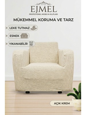 Ejmel Jmel Esnek ve Leke Tutmaz Koltuk Kılıfı (Tekli Berjer Kılıfı) Bajyer Örtüsü Koltukörtüsü Bajyer Kılıfı Esnek Yıkanabilir