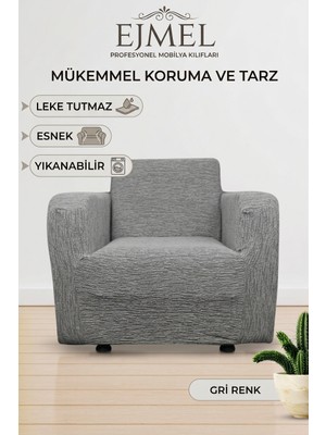 Ejmel Jmel Esnek ve Leke Tutmaz Koltuk Kılıfı (Tekli Berjer Kılıfı) Bajyer Örtüsü Koltukörtüsü Bajyer Kılıfı Esnek Yıkanabilir