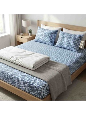 Collessia Home Premium %100 Organik Pamuk Percale Çarşaf Takımı Çarşaf Seti