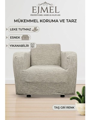 Ejmel Jmel Esnek ve Leke Tutmaz Koltuk Kılıfı (Tekli Berjer Kılıfı) Bajyer Örtüsü Koltukörtüsü Bajyer Kılıfı Esnek Yıkanabilir