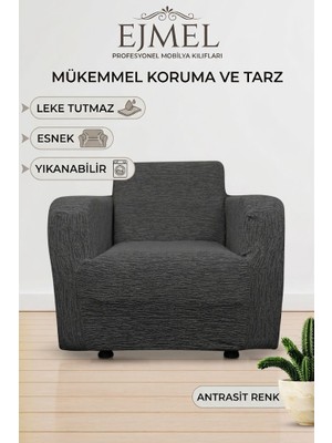 Ejmel Jmel Esnek ve Leke Tutmaz Koltuk Kılıfı (Tekli Berjer Kılıfı) Bajyer Örtüsü Koltukörtüsü Bajyer Kılıfı Esnek Yıkanabilir
