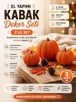 Kayra Aura 3 Lü Dekoratif Kabak