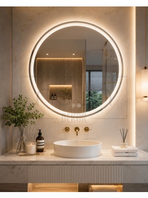 Nuun Dekor 3 Renk Led’li Buğu Çözücülü Dokunmatik Banyo Aynası