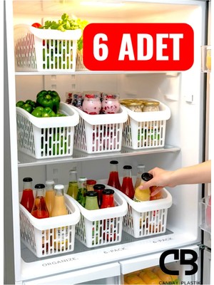 Azesur 6 Adet Buzdolabı Içi Düzenleyici Sebze Meyve Sepeti Mutfak Banyo Tezgah Altı Üstü Organizer