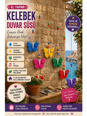 Kayra Aura 5 Li Kelebek Balkon Bahçe Dekoru