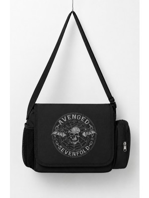 Fuddy Moda Avenged Sevenfold Yazılı Postacı Çantası, Unisex Rock Band Baskılı Omuz Çantası