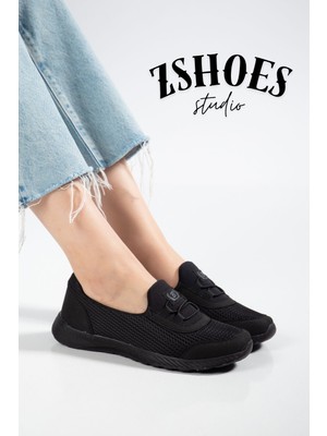 Zshoes Kadın Tam Ortopedik Bağcıksız Gündelik Spor Babet Sneaker (41/42 Özel Büyük Numara Dahil)