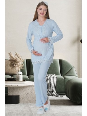 raia  1501 Mavi Hamile Lohusa Pijama Takımı
