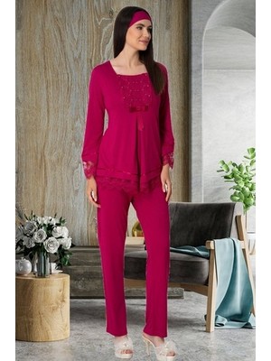 raia  1820 Fuşya Lohusa Pijama Takımı