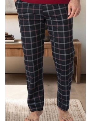 raia  3001 Siyah Ekoseli Erkek Tek Alt Pijama