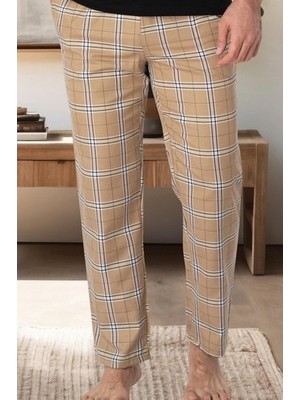raia  3002 Kahve Ekoseli Erkek Tek Alt Pijama