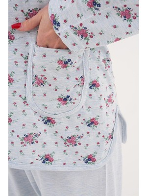 raia  6314 Mavi Kadın Büyük Beden Pijama Takımı