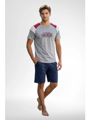 raia  4004 Gri Şortlu Erkek Pijama Takımı