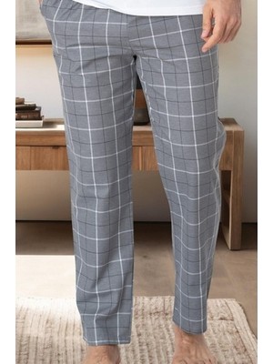 raia  3003 Gri Ekoseli Erkek Tek Alt Pijama