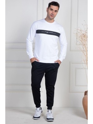 raia  2976 Beyaz Iki Ip Örme Spor Model Erkek Pijama Takımı
