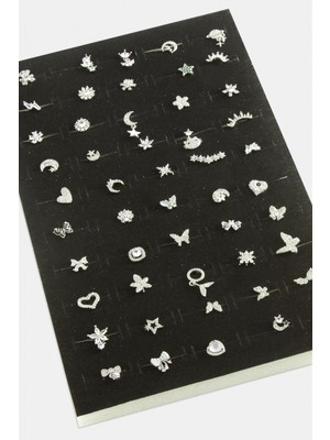 Zero Land Ece-Umay Tragus Zirkon Taşlı Piercing 1 Adet Gümüş Rengi