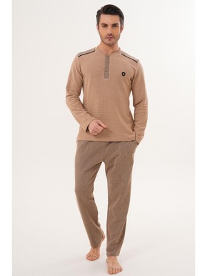 raia  2998 Kahve Selanik Kumaş Kışlık Erkek Pijama Takımı