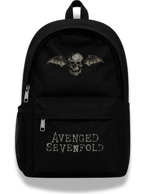 Fuddy Moda Unisex Avenged Sevenfold Baskılı Sırt Çantası, Rock Band Temalı Okul Çantası