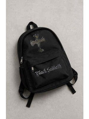 Fuddy Moda Unisex Black Sabbath Cross Purposes Baskılı Sırt Çantası, Rock Band Temalı Okul Çantası