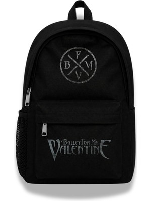 Fuddy Moda Unisex Bullet For My Valentine Baskılı Sırt Çantası, Rock Band Temalı Okul Çantası