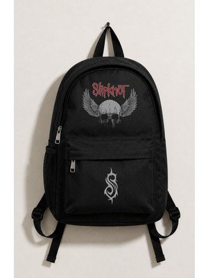 Fuddy Moda Unisex Slipknot Logo Baskılı Sırt Çantası, Rock Band Temalı Okul Çantası