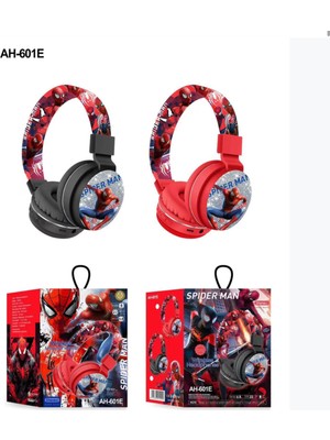 Azurtech Spider-Man AH-601E Çocuk Bluetooth Kulaklık Kablosuz Kulak Üstü Kulaklık – Uzun Şarj Ömrü