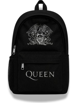 Fuddy Moda Unisex Queen Baskılı Sırt Çantası, Rock Band Temalı Okul Çantası