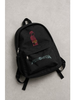 Fuddy Moda Unisex Helloween Baskılı Sırt Çantası, Rock Band Temalı Okul Çantası