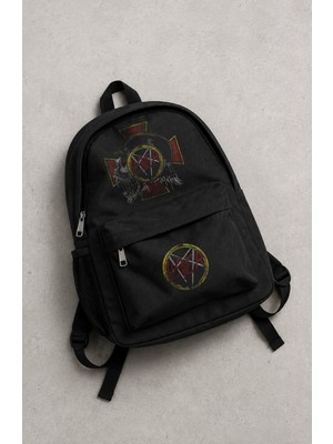 Fuddy Moda Unisex Slayer Baskılı Sırt Çantası, Rock Band Temalı Okul Çantası